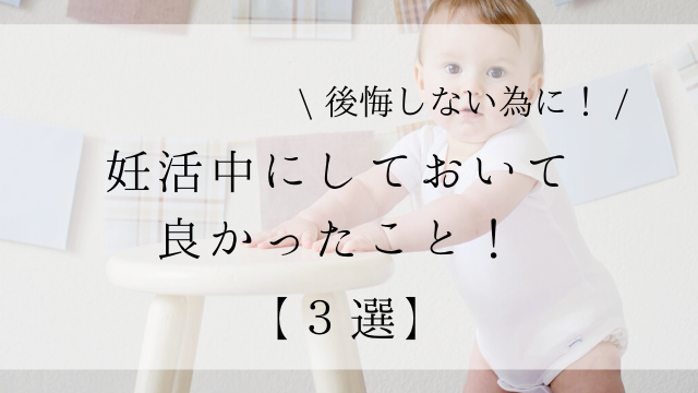 後悔しない為に 妊活中 妊娠中にしておいて良かったこと おすすめ３選 ピョコブロ